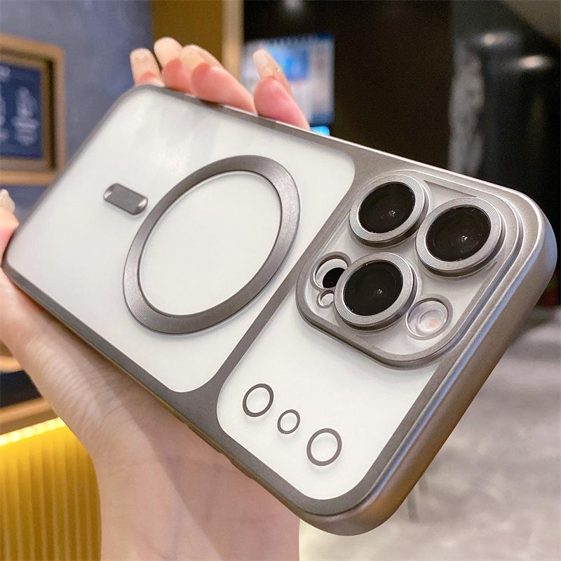 Матовый магнитный чехол с гальваническим покрытием для iPhone 17/17 ProMax, Совместим с iPhone 15/16