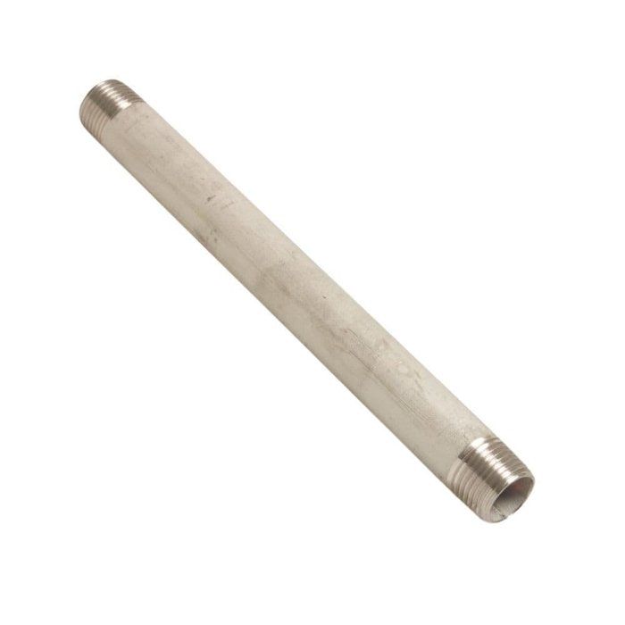 Mamelon inox (raccord fileté) - KLASEBO - 1 pouce - Acier inox V4A (316) - Longueur 60 mm - Pression 10 bar
