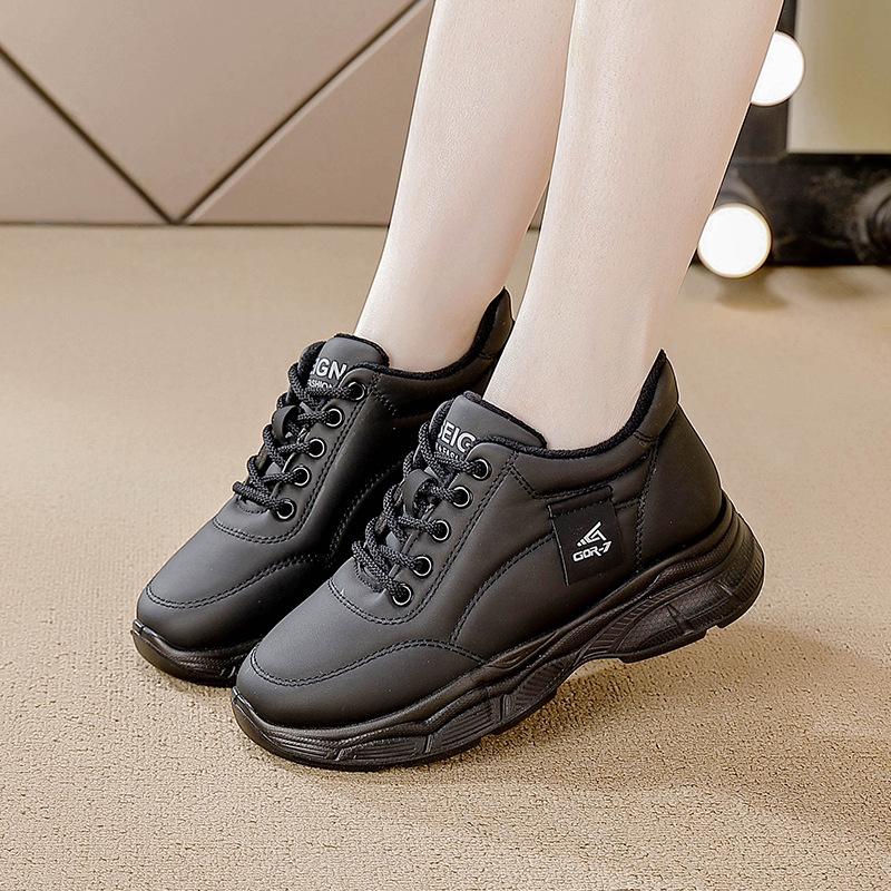 Women's Winter Walking Shoes Anti-Slip Running Lace-Up Sneakers Warm Faux Fur Lining Short Snow Boots Casual Comfortable Ankle Booties for Women