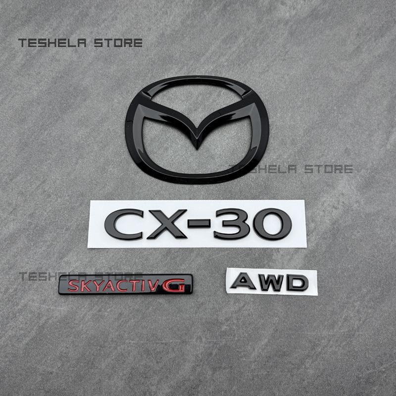 AAEU1 Для MAZDA CX-30 2020 2021 2022 2023 2024 Год Передний Логотип Эмблема Буквы Значок Наклейка на Задний Багажник Автомобиля Глянцевый Черный Аксессуары
