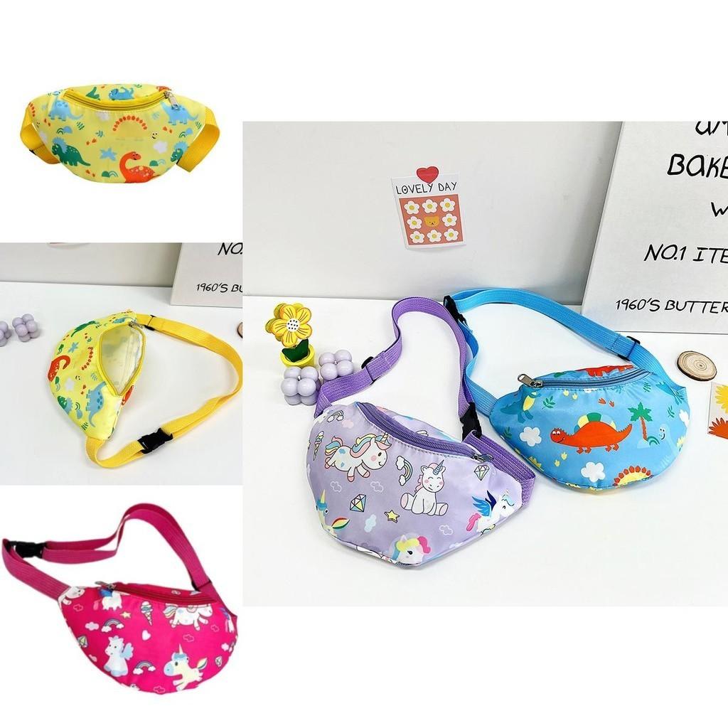 Милая детская поясная сумка с единорогом, мультяшная сумка через плечо с динозавром, нейлоновый материал, легкая и защищенная от краж