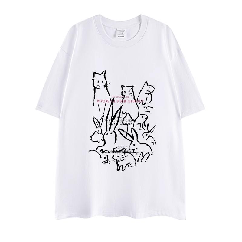 Mens TShirt Y2k Streetwear Tees Tops Harajuku Korean Popular Clothes Dachshund Graphicl Oversized Cotton Summer Short Sleeve
