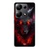 Чехол для телефона - MANIACASE - Xiaomi Redmi Note 13 Pro 4G - Силикон - Гибкий - Черный волк красный огонь