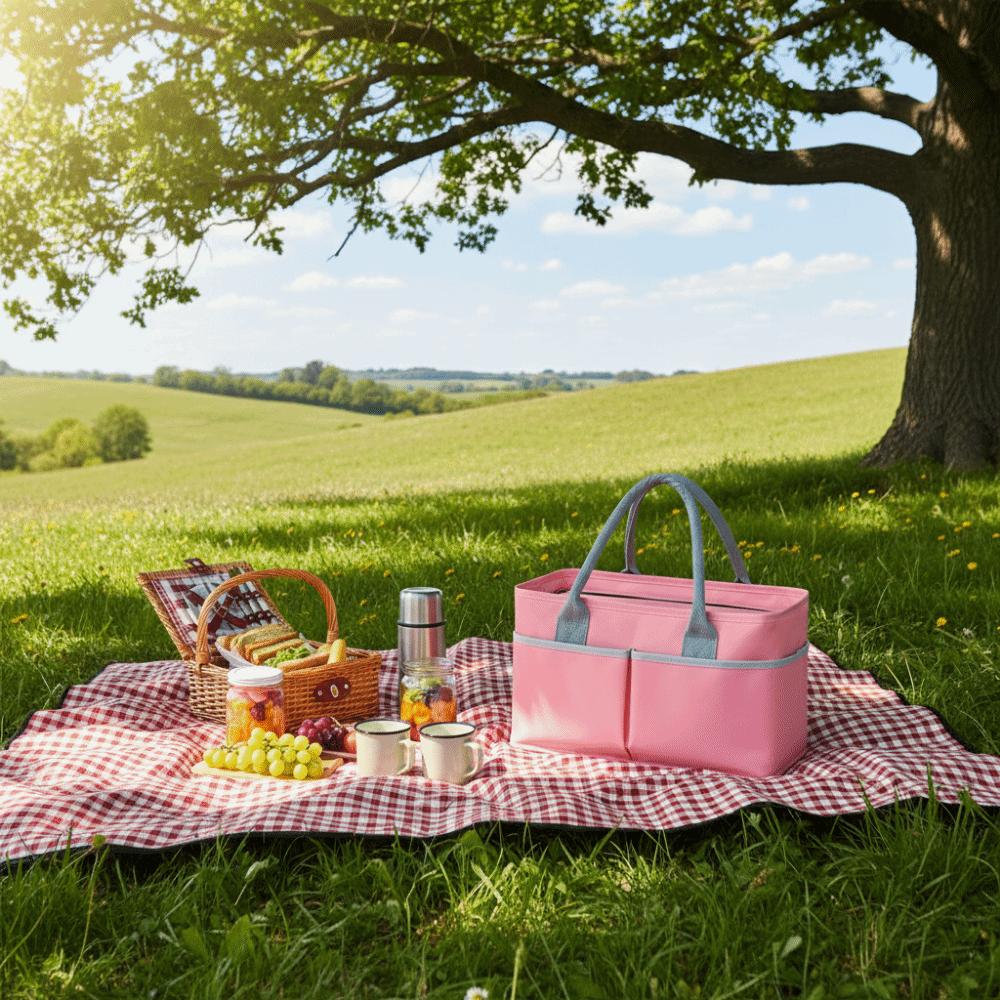 Waterproof Thermal Bag Multi-Pocket Picnic Bag Fashionable Insulated Lunch Bag Outdoor Use