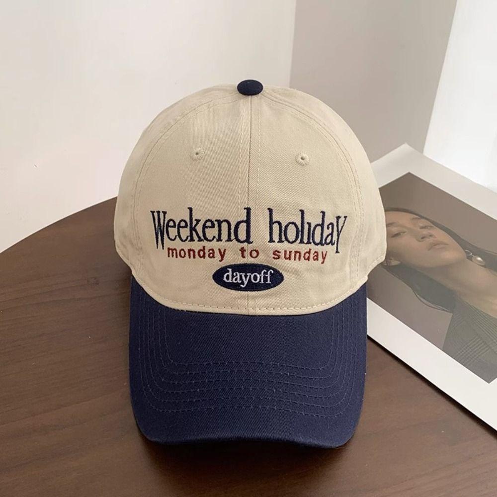 Cotton Embroidered Baseball Cap Korean Y2k Peaked Cap Retro Letter Baseball Hat Outdoor