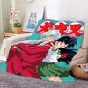 Digital Print Anime Fleece Blanket Sofa A-Inuyasha Microfiber Bedding Warm Winter Bed Camping Nap Fluffy Soft Blankets King Size