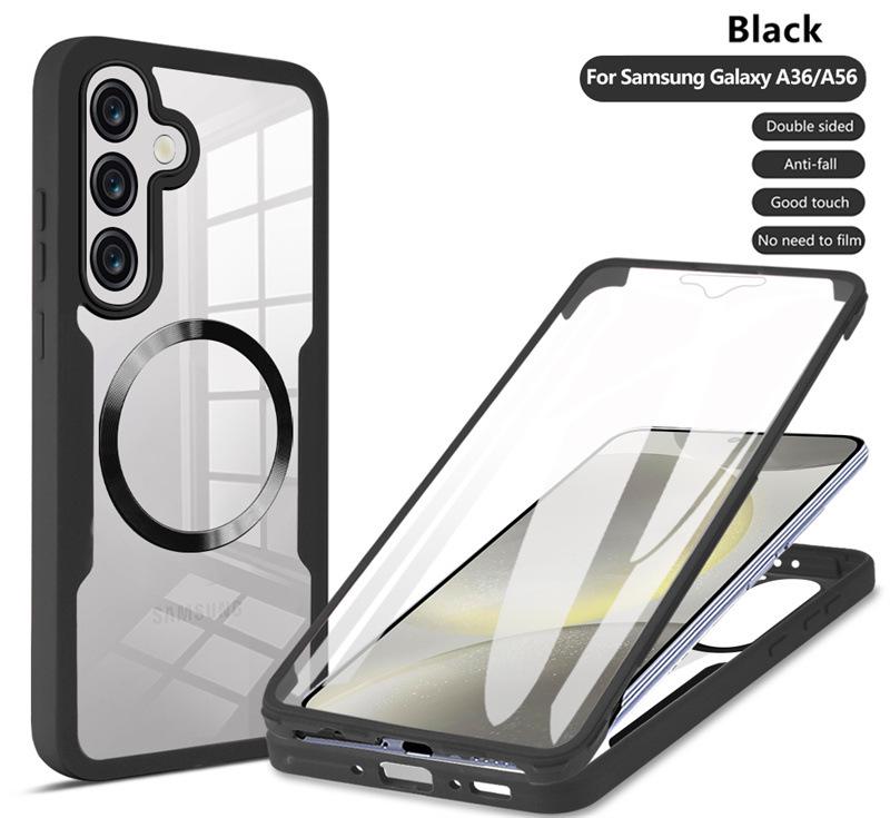 Прозрачный чехол с магнитной адсорбцией для Samsung S26/S25FE/S22/S24/S23 Ultra/A17/A16A - Полное покрытие