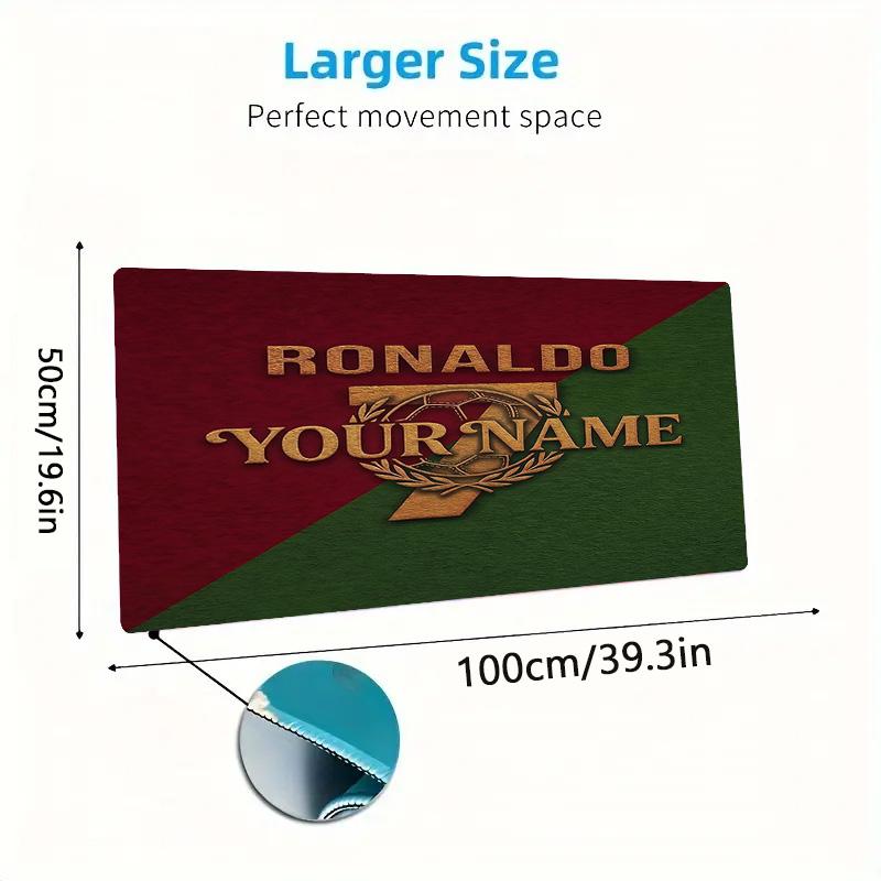 Cr7 Custom Name Large Size Mouse Pad Large Gaming Table Cushion Nonslip Laptop Tablet Big Mousepad Xxl Mat Mini Pc Playmat With Lock Edge Custom Name