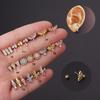 Stainless Steel Totem Stud Earrings - 20g Fine Needle Screw Ball Cartilage Piercing Jewelry