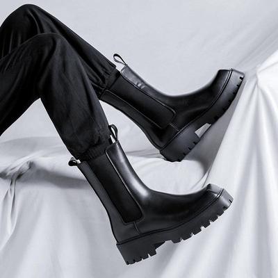 Осенние молодежные ботинки Martin 2023 года с квадратным носком и средним каблуком, круглым носком, толстой подошвой, высоким голенищем и средней высотой