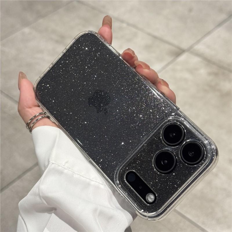 Роскошный Блестящий Силиконовый Прозрачный Чехол Для Телефона iPhone 17 Air 17Pro 16 15 14 Plus 13 12 17 Pro Max Прозрачный Мягкий TPU Чехол