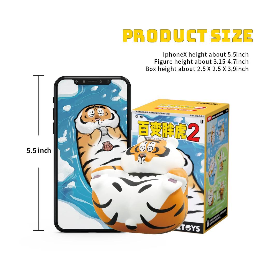 52TOYS Blind Box PANGHU 2 Action Figure Collectible Art Toy Hot Tiger Toy Cute Figure Creative Gift for Christmas Birthday Party Holiday (Whole Set)