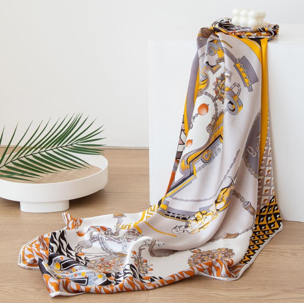 100% Mulberry Silk Silk Scarf Women's  Spring and Summer Double-sided Printed Silk Scarf Shawl