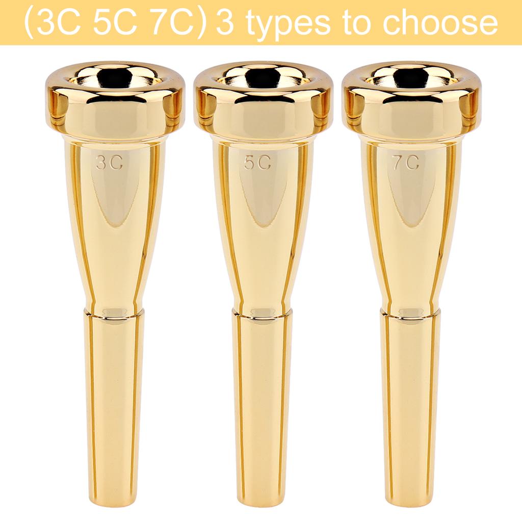 3C 5C 7C Gold Cooper Plated Metal Trumpet Mouthpiece Bullet Shape for Yamaha Bach and King Trumpet