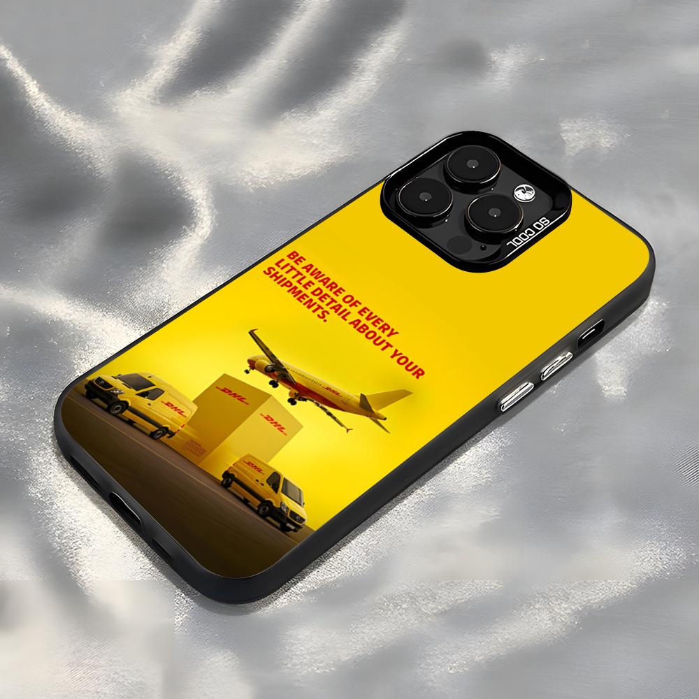 Чехол для телефона с логотипом бренда DHL Для IPhone17 Air 16 15 14 Plus 13 12 11 Pro 7 8 XS Max XR Серебристый Черный Бампер