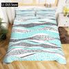 Abstract Sea Bed Set Marine Wave Duvet Cover Bedding Set Twin Comforter Cover Coastal Beach Theme Bed Cover 3pcs Orange Teal