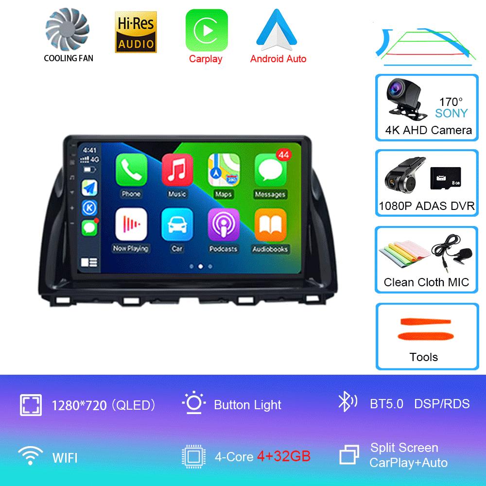 Android 14 мультимедийный проигрыватель 2 DIN для Mazda CX5 CX-5 CX 5 2012 2013 2014 2015 автомобильное радио WIFI+4G головное устройство GPS Carplay Auto DSP
