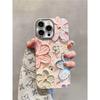 Blue Light Oil Painting Floral Phone Case for iPhone 16 Pro Max - Korean Style Fine Hole Feather Yarn Design