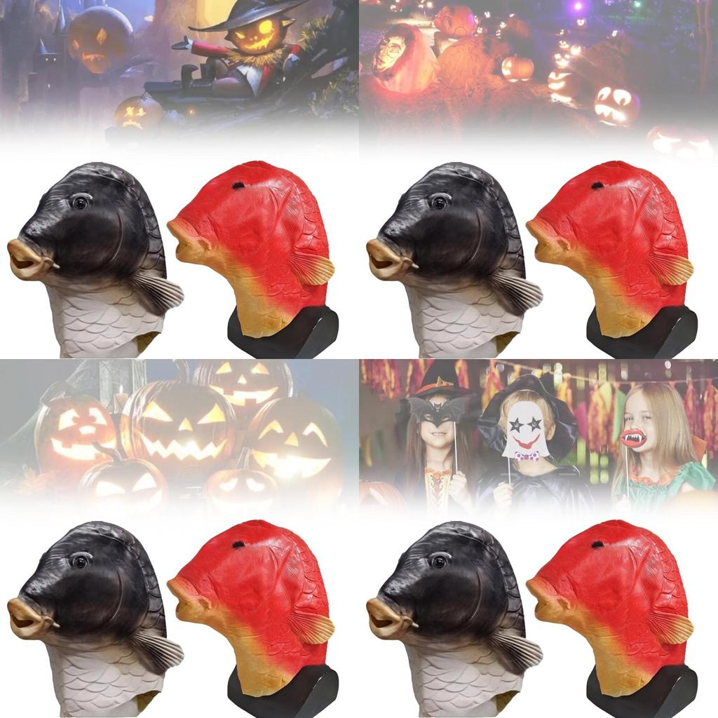 Eye-catching Goldfish Head Mask Vibrant Latex Material Perfect For Diy Projects And Festive Occasions