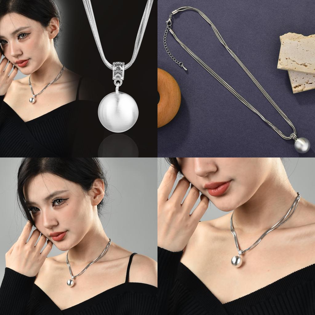 Elegant Pearl Necklace For Women With Luxurious Geometric Design And Crystal Pendant