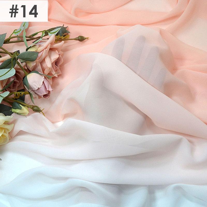 100D Chiffon Fabric Gradient Color Organza Tulle Fabric For Diy Ancient Style Hanfu Dress Stage Dance Costume Drape Decor Craft