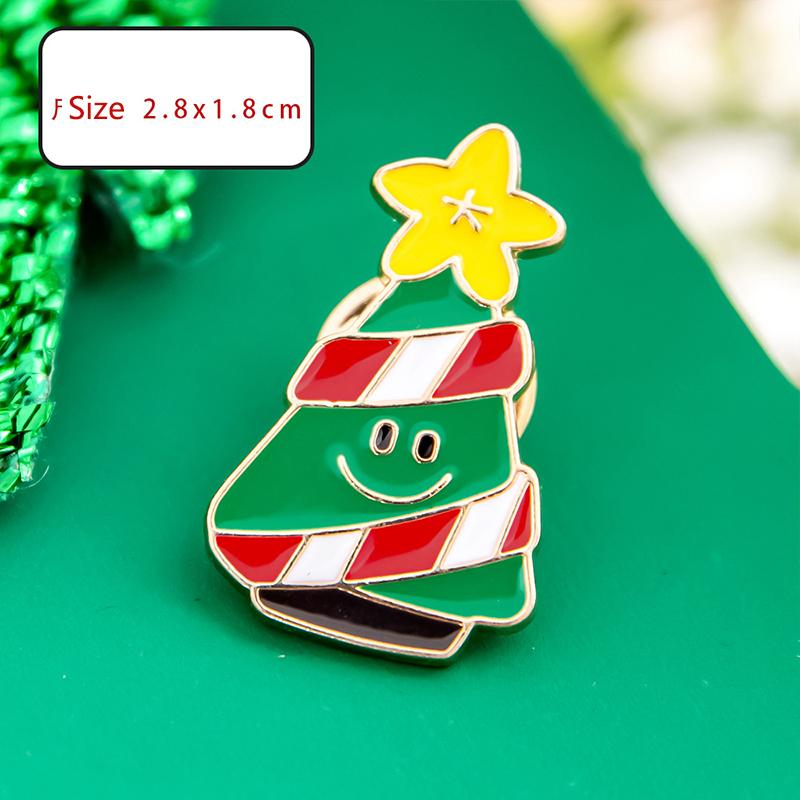 Модная металлическая рождественская брошь мультфильм милый Санта-Клаус снеговик дерево лось эмалированный значок одежда аксессуары подарки
