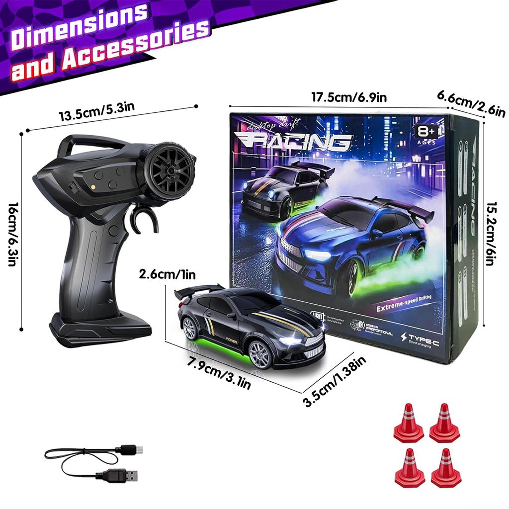 1:64 Mini Remote Control Car, RC Racing Toy, Simulation Model, Stunt Drift, Kids' Favorite Toy, Perfect for Holiday Gifts