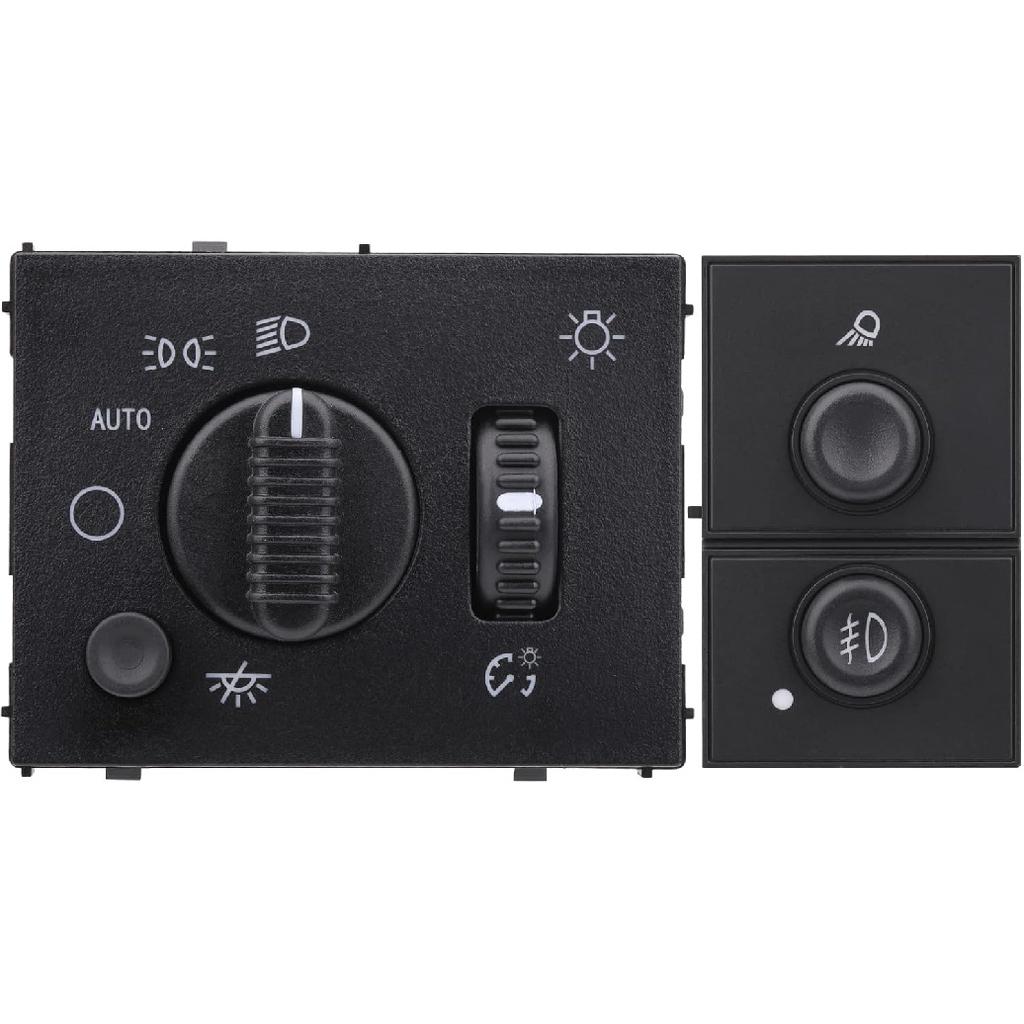 Obaee Headlight Dimmer Headlamp Control Switch & Fog Lamp Switch Compatible With Chevy Chevrolet Silverado Suburban Tahoe Avalanche GMC Sierra Yukon