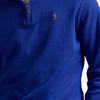 Polo Ralph Lauren Однотонная рубашка поло с логотипом маленькой пони, на молнии до половины, с длинным рукавом, мужская, топы, синяя 710671929-067