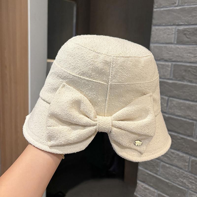 New Rear Split Bow Fisherman Hat Children Show Small Face Versatile Face Plain Face Cover Basin Hat