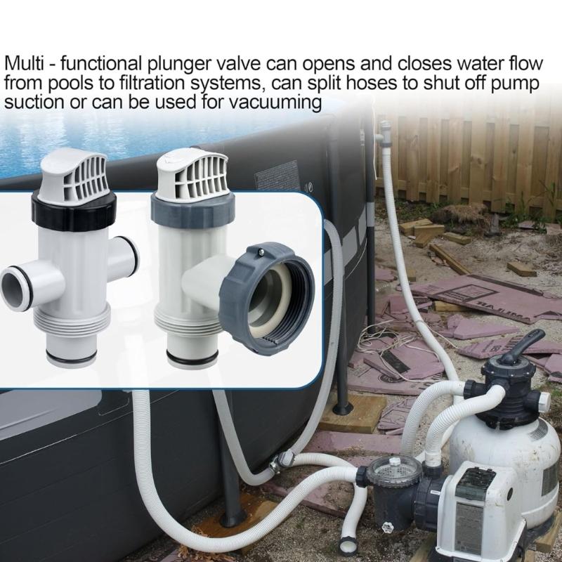 Pool Hose Plunger Valved Kit for Above Ground Swimming Pool Plunger Valved Replacement Parts for Filter Circulation
