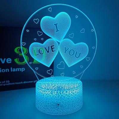 3D ночник LOVE LED спальня прикроватная тумбочка лампа день рождения День святого Валентина подарок на предложение любви романтическое украшение