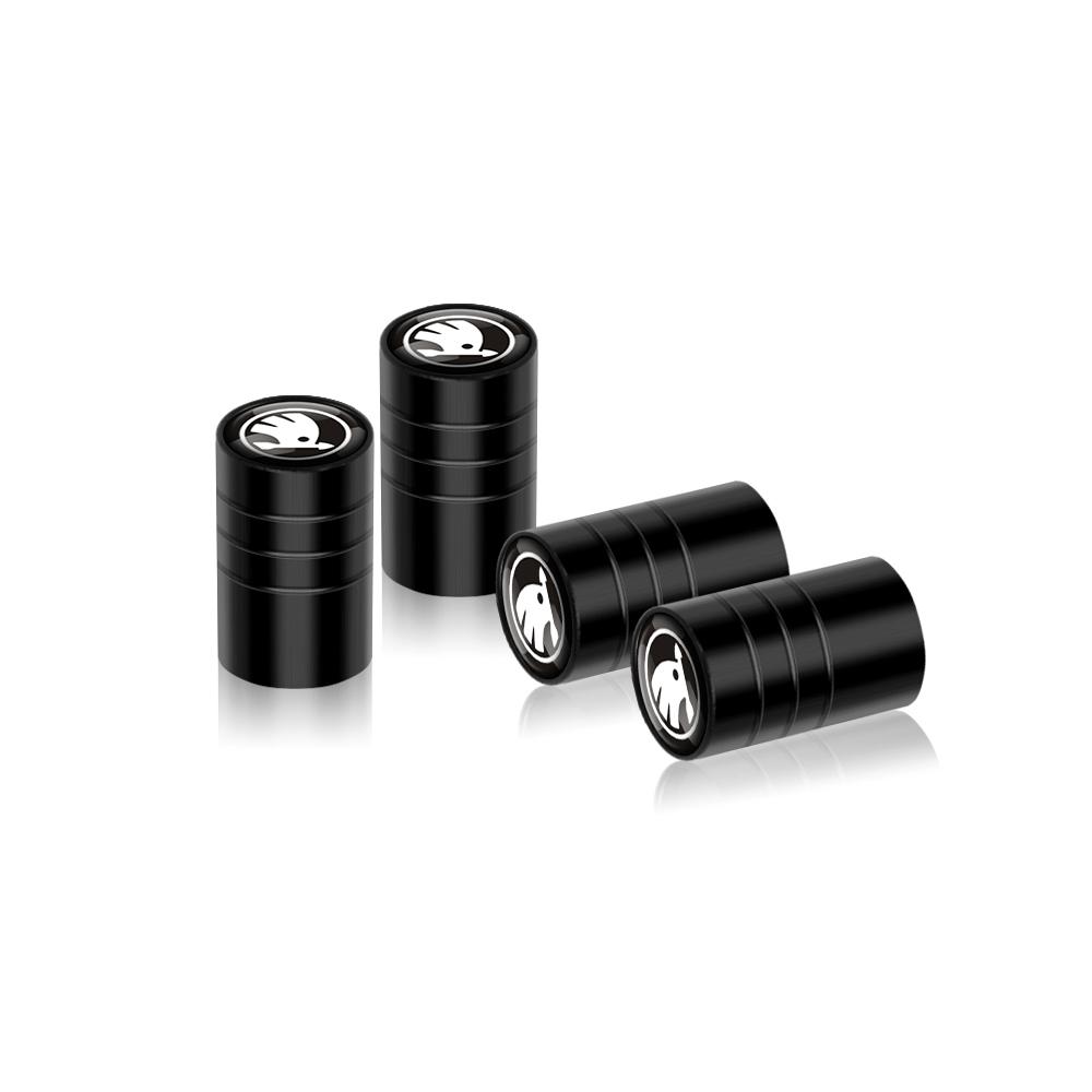 BWI5 4pcs Metal Car Wheel Tire Valve Caps Stem Case Covers Accessories For Skoda S Kodiaq Octavia 2 3 Yeti Karoq Rapid Fabia VII A5