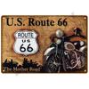 Металлическая табличка Route 66, металлический плакат, жестяная табличка, настенные плакаты, винтажный ретро-эстетический декор комнаты, настенное искусство, украшение