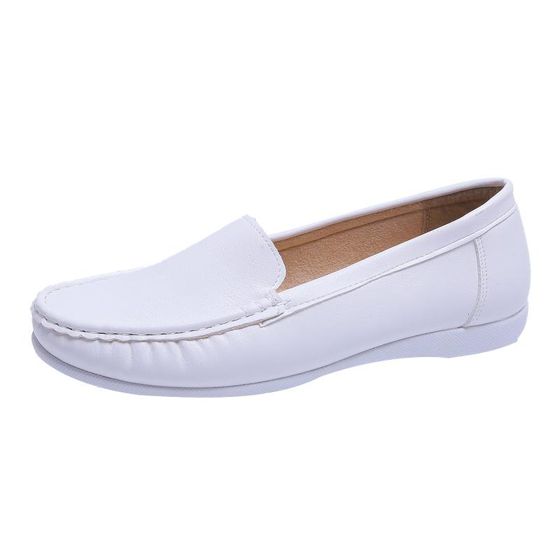 Small White ShoesFashion Breathable Nurse Shoes Beef Tendon Soft Sole Maternity Shoes Comfortable Flat Hospital Work Shoes