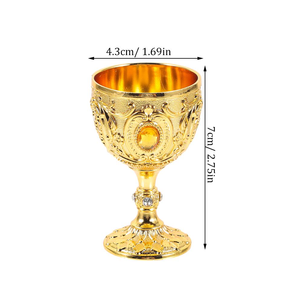 2pcs Retro Liquor Whiskey European Style Drinking Reusable Anti-Break Wine Cup Household Small Embossed Decorative Cup