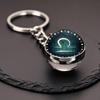 Spherical Luminous Crystal Zodiac Keychain - Virgo & Leo