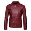New Men Jacket Burgundy Genuine Lambskin Real Leather Handmade Lambskin Soft Stylish