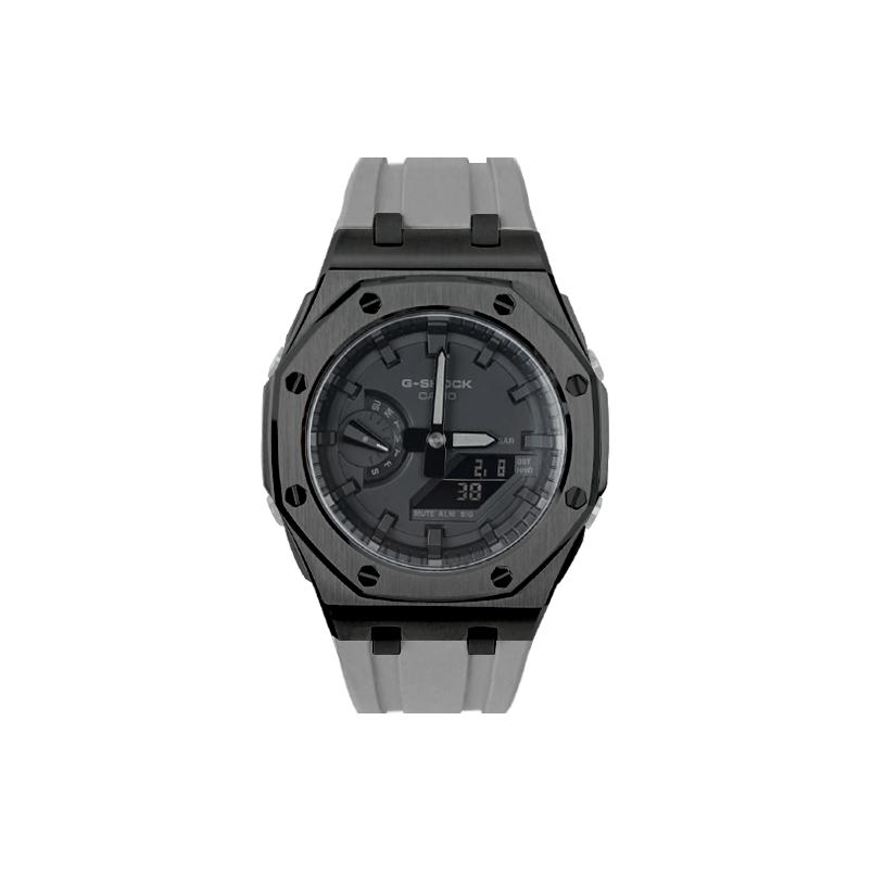 Casio Унисекс Жидкокристаллический, Аналогово-цифровой Двойной дисплей Серия Черные часы GA-2100-1A1(Часы1--)