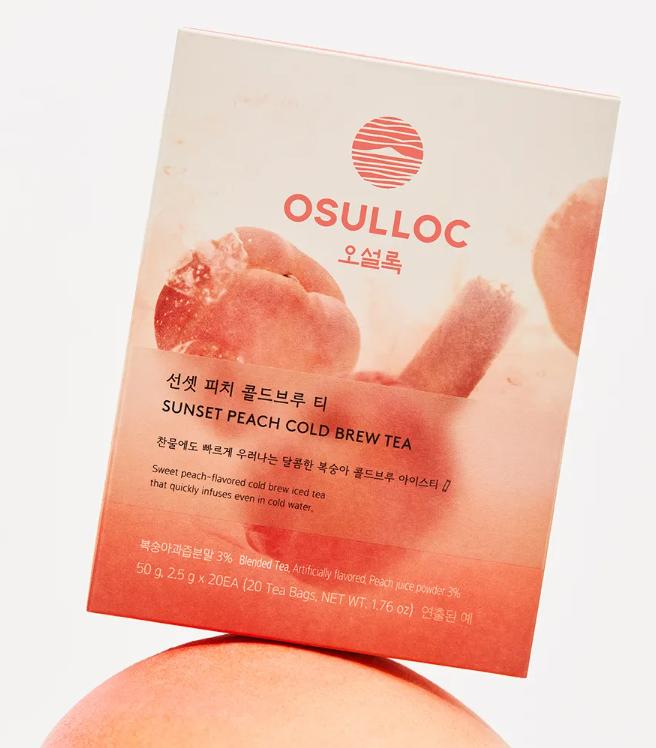 Osulloc Холодный персиковый, медово-грушевый и мускатный чай – фруктовая смесь холодного чая, 16 чайных пакетиков