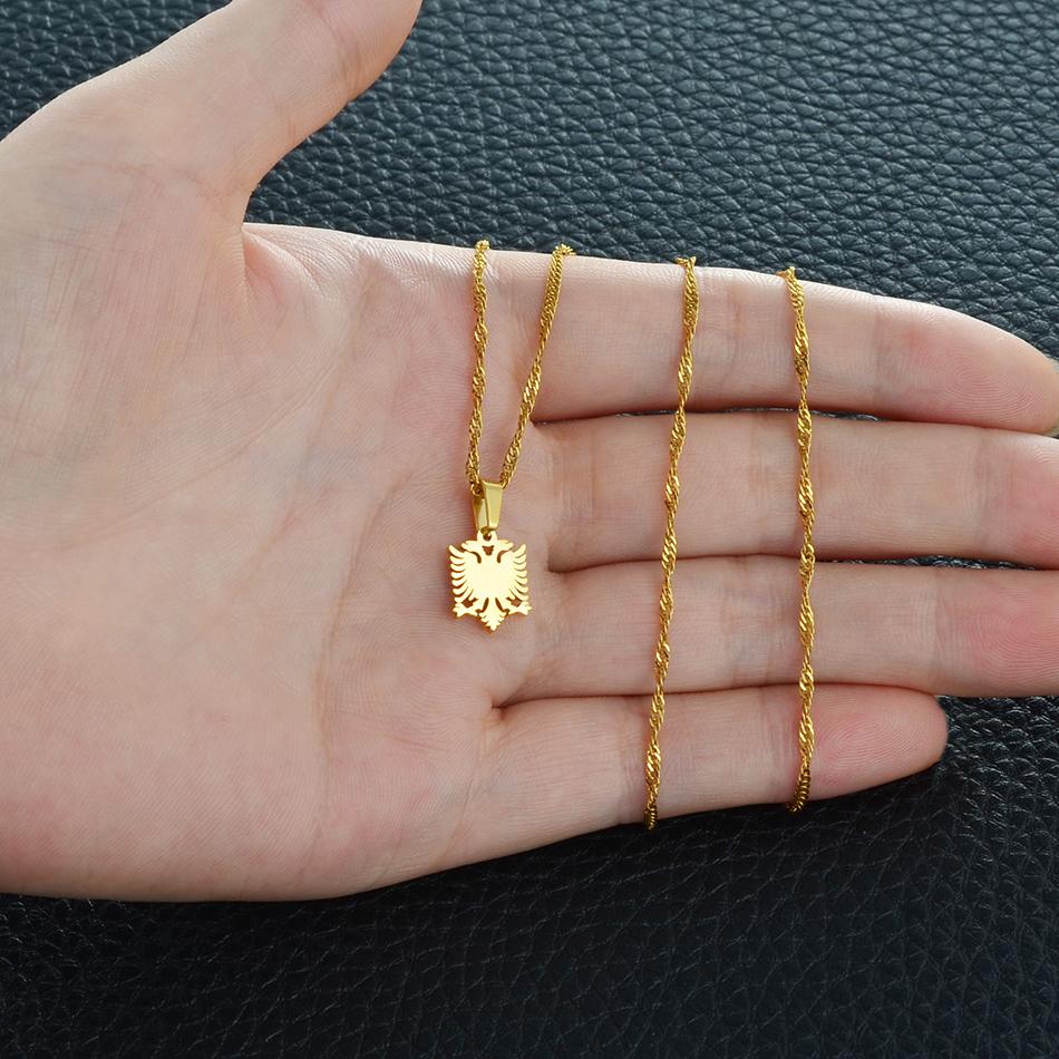 Anniyo 1CM Small Mini Albania Eagle Pendant Necklaces Gold Color/Silver Color Jewelry Ethnic for Women Girls @201521