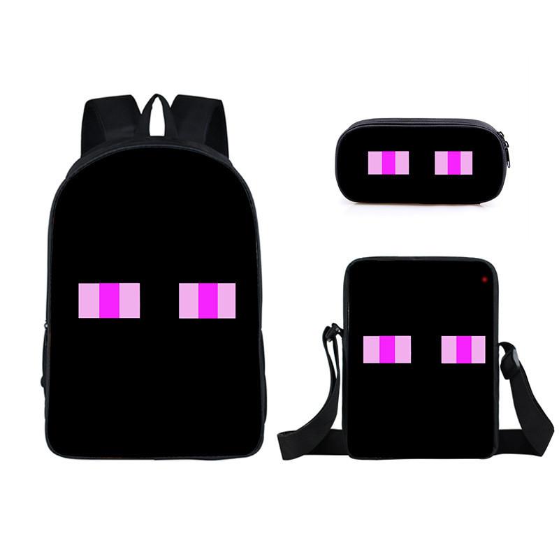 Minecraft Cartoon Game Character Printed Children Large Backpack Capacity