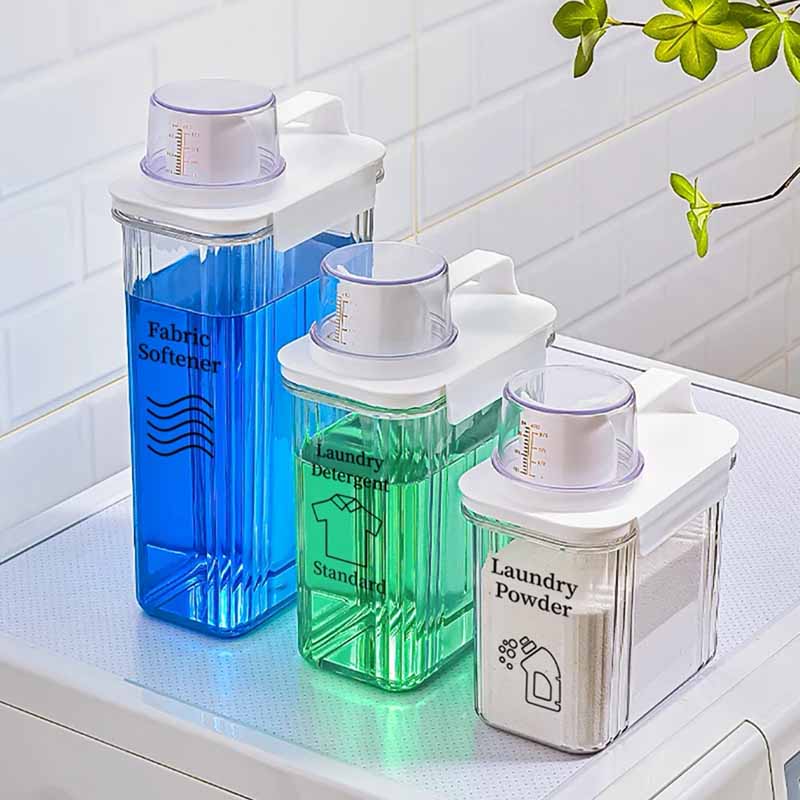 Storage Jars for Laundry Detergent Powder Kitchen Plastic Airtight Food Storage Containers with Measuring Cup Grain Storage Box