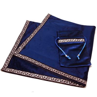 USK STORE Ткань для Таро, Бархатная, с Мешочком, Профессиональная, Высококачественная, для Гаданий на Картах Таро и Предсказаний, Скатерть (синий)