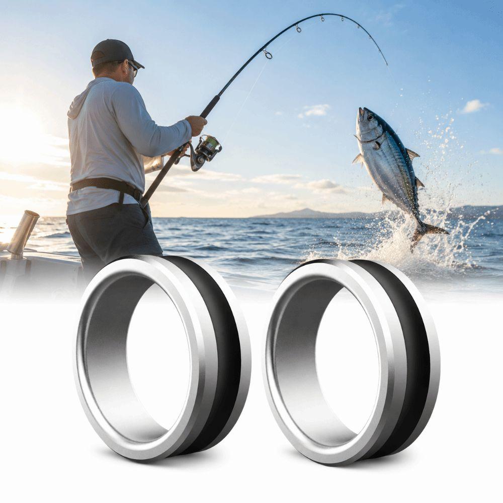 2PCS Aluminum Alloy Fishing Line Puller Ring 26*9mm Fishing Line Dragger Tool Saltwater Fishing