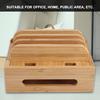 Home Office Table Bamboo Mobile Phone Storage Rack Stand Charging Rack Storage Organizer