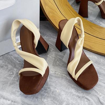 Мода Liyke Летняя Мода Слипоны Задний Ремешок Женские Массивные Сандалии на Платформе Уютный Квадратный Носок 10 см Толстый Высокий Каблук Вечеринка Выпускной Обувь