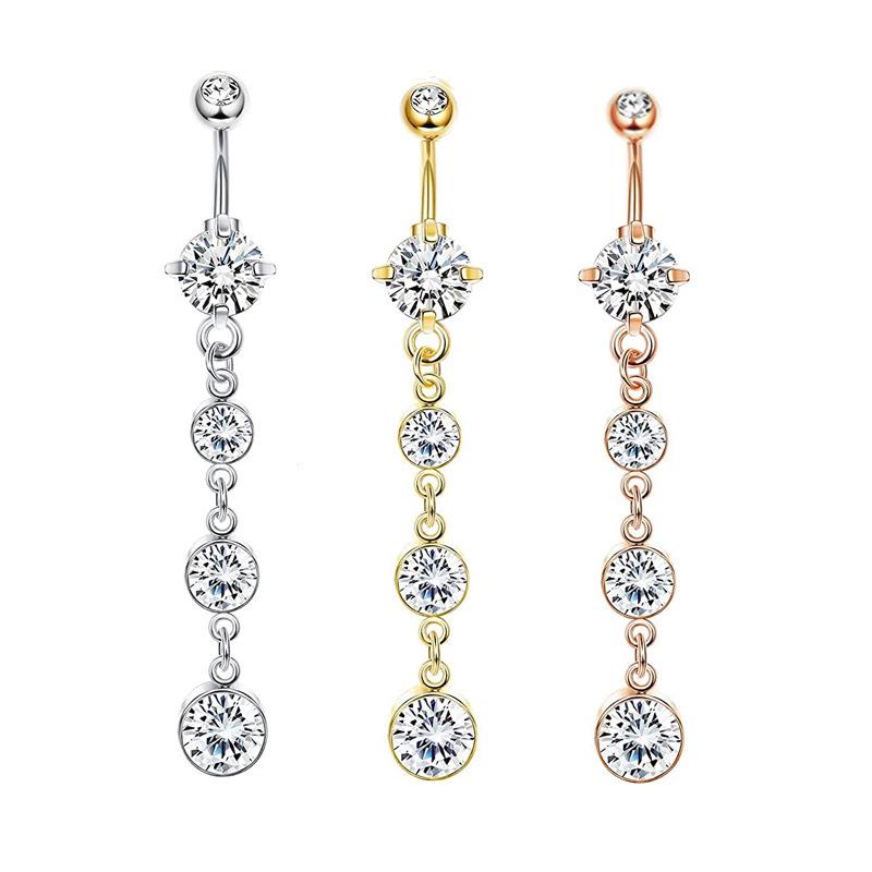 Кольцо для пупка из меди и циркона в европейском и американском стиле – сексуальное украшение для пирсинга