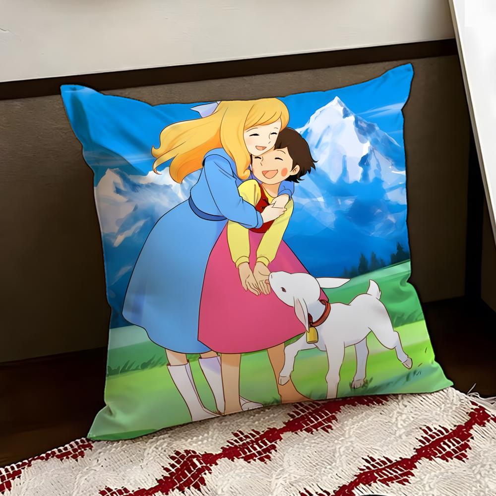 Cute HHeidi Girl of the AAlps Cushion Cover Reversible Soft Durable Pillow Cover Home Car MultiScene Use for Daily Comfort