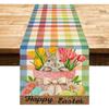 1PC Bunny Rabbit Flowers 13x72" Kitchen Dining Cute Table Runner 2025 Home Party Decor Linen Easter